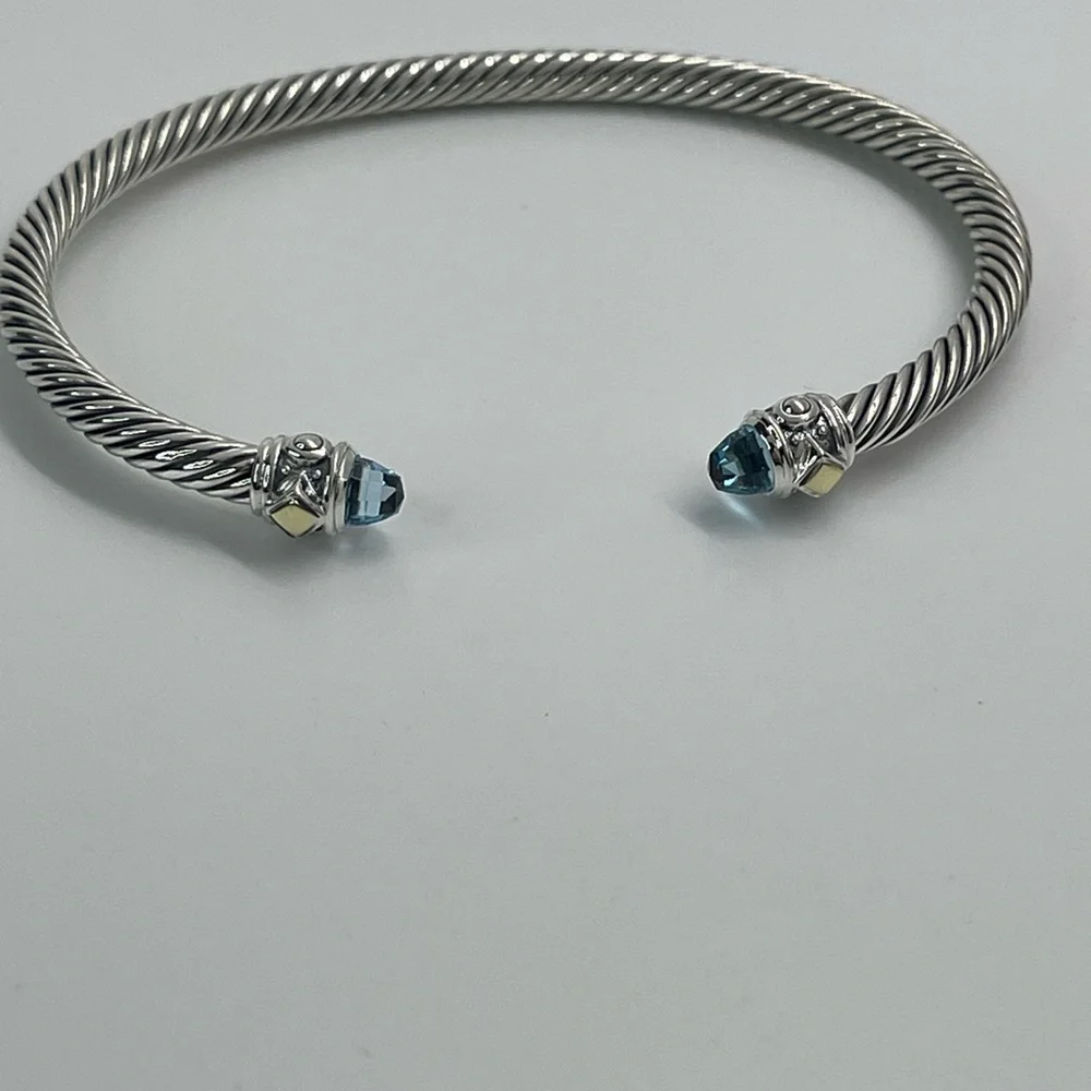 David Yurman Renaissance Blue Topaz Bracelet with 18K Yellow Gold - Picture 12 of 15